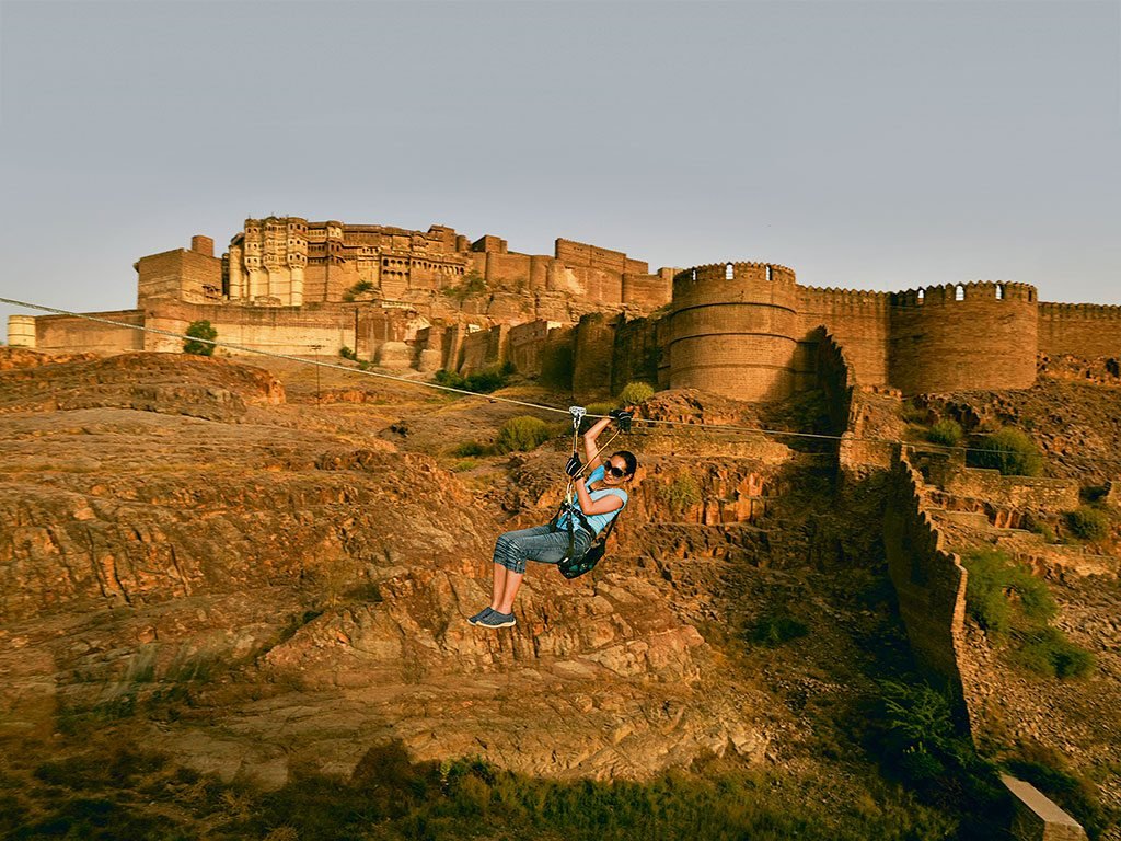 Zipline in Mehrangarh fort