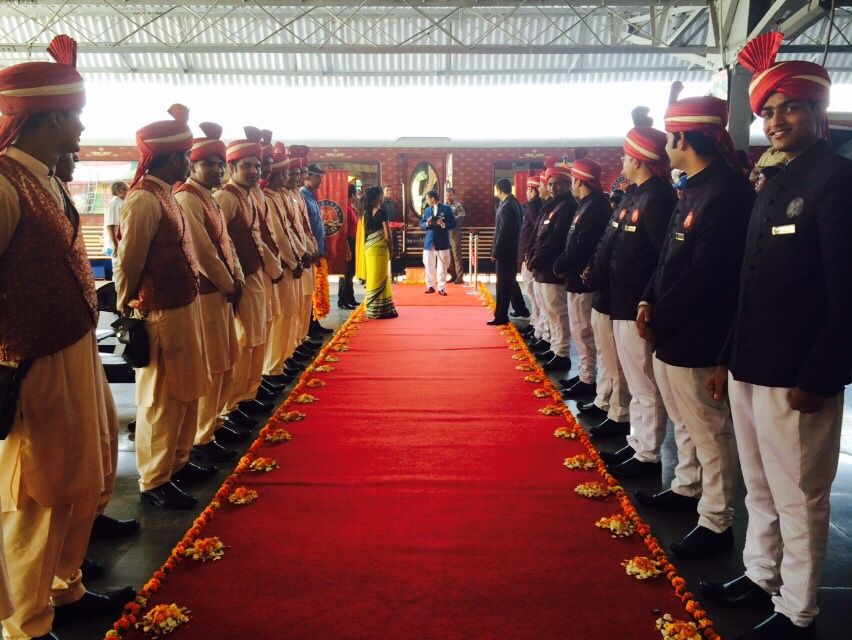 Guest Welcome at Maharaja Express Train